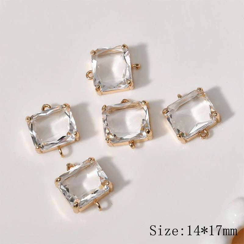 4PCS 14*17mm Rhinestone Pendant Charms for Jewelry Making DIY