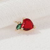 4PCS 14K Plated Brass Cherry Fruit Shape Charms Pendants High DIY Jewelry