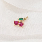 4PCS 14K Plated Brass Cherry Fruit Shape Charms Pendants High DIY Jewelry