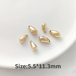 4PCS 14K Filled Droplet Moonlight Pendant DIY Jewelry Material