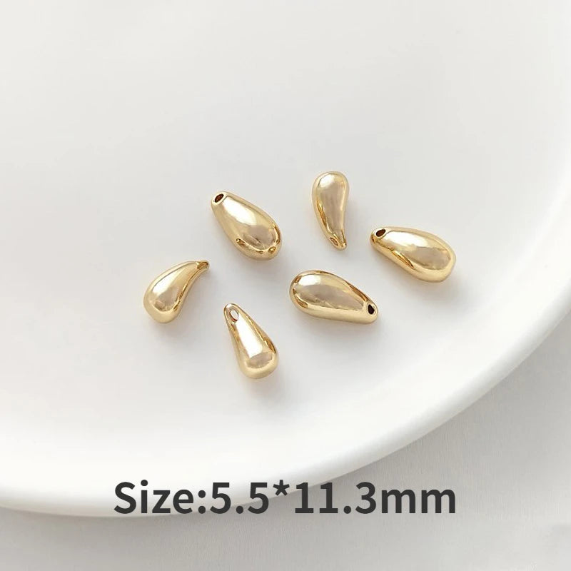 4PCS 14K Filled Droplet Moonlight Pendant DIY Jewelry Material