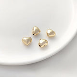4PCS 14K Filled Peach Heart Bracelet Bead Pendant DIY Jewelry Material