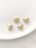 4PCS 14K Filled Peach Heart Bracelet Bead Pendant DIY Jewelry Material