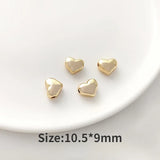 4PCS 14K Filled Peach Heart Bracelet Bead Pendant DIY Jewelry Material