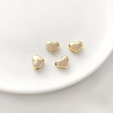 4PCS 14K Filled Peach Heart Bracelet Bead Pendant DIY Jewelry Material