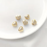 4PCS 14K Filled Peach Heart Bracelet Bead Pendant DIY Jewelry Material