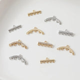 4PCS 14K Plated Cross Bar Tassel Zircon Earrings Findings