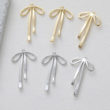 4PCS 14K Plated Bow Pendant Earrings DIY Making Supplies Jewelry