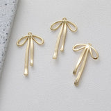 4PCS 14K Plated Bow Pendant Earrings DIY Making Supplies Jewelry