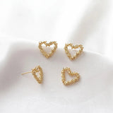 4PCS 14k Plated Heart Shape DIY Earrings Making Charms
