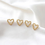 4PCS 14k Plated Heart Shape DIY Earrings Making Charms