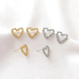 4PCS 14k Plated Heart Shape DIY Earrings Making Charms