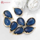 4PCS Tear Drop Shape Glass Beads Charms Pendants