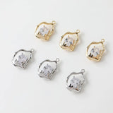 4PCS 14k Plated Zircon Pendant Necklace Charms for Jewelry Making DIY