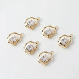 4PCS 14k Plated Zircon Pendant Necklace Charms for Jewelry Making DIY