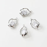 4PCS 14k Plated Zircon Pendant Necklace Charms for Jewelry Making DIY