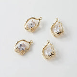 4PCS 14k Plated Zircon Pendant Necklace Charms for Jewelry Making DIY