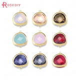 4PCS 15x18MM High Champagne Plated Brass Glass Beads Charms