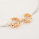 4PCS 17MM 14K Brass Round Shape Stud Earrings Pins Earrings