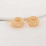 4PCS 17MM 14K Brass Round Shape Stud Earrings Pins Earrings