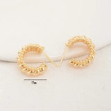 4PCS 17MM 14K Brass Round Shape Stud Earrings Pins Earrings