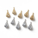 4PCS 18K Plated Drop Shaped Pendant Jewelry Findings DIY Earrings Accessories