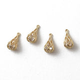 4PCS 18K Plated Drop Shaped Pendant Jewelry Findings DIY Earrings Accessories