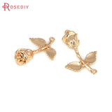 4PCS 18K Brass Flower Connect Charms Pendants DIY Jewelry Making