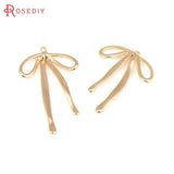 4PCS 18K Brass Bow Charms Pendants Jewelry Making Supplies