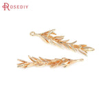 4PCS 18K Brass Tree Branch Charms Pendants for DIY Jewelry Making