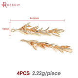 4PCS 18K Brass Tree Branch Charms Pendants for DIY Jewelry Making