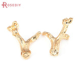4PCS 18K Brass Tree Necklace Charms Pendants for DIY Jewelry Making