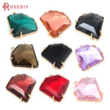 4PCS 18K Brass Glass Charms Pendants Jewelry Making Necklace Earrings