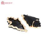 4PCS 18K Brass Glass Tree Leaf Charms Jewelry Supplies for Women