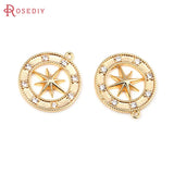 4PCS 18K Brass Zircon Star Charms Pendants DIY Jewelry Making