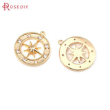 4PCS 18K Brass Zircon Star Charms Pendants DIY Jewelry Making
