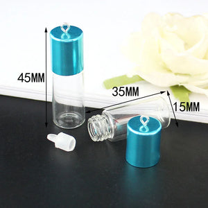 4PCS 2.5ML Glass Bottle Pendant with Screw Cap Perfume Vials DIY Jewelry
