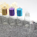 4PCS 2.5ML Glass Bottle Pendant with Screw Cap Perfume Vials DIY Jewelry