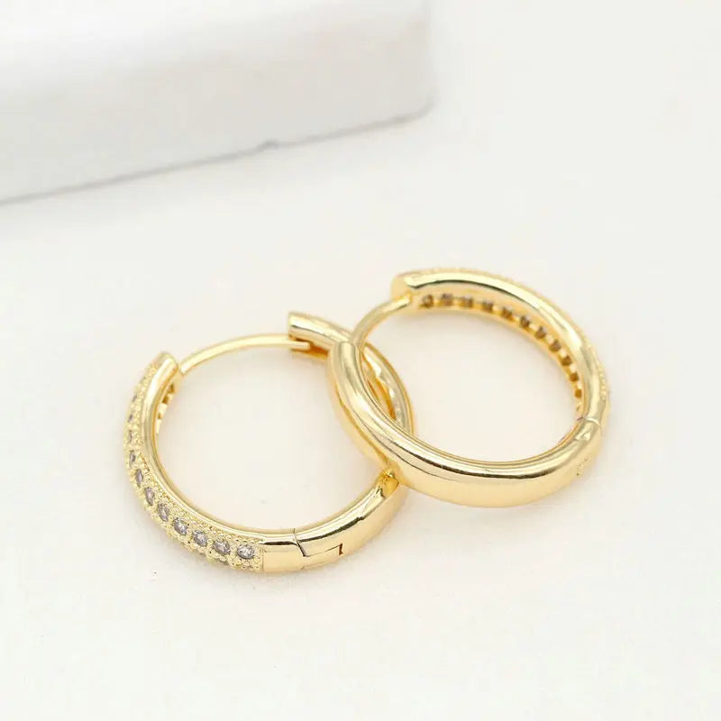 4PCS 20MM 14K Brass Zircon Earring Hooks Jewelry Making Supplies
