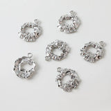 4PCS 20mm 14k Plated Irregular Pendant Studs Earrings Charms DIY Jewelry Making