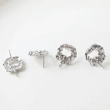4PCS 20mm 14k Plated Irregular Pendant Studs Earrings Charms DIY Jewelry Making