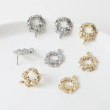 4PCS 20mm 14k Plated Irregular Pendant Studs Earrings Charms DIY Jewelry Making