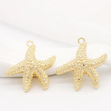 4PCS 20x25MM 28x28MM Starfish Charms Pendants High Diy Jewelry Accessories