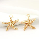 4PCS 20x25MM 28x28MM Starfish Charms Pendants High Diy Jewelry Accessories