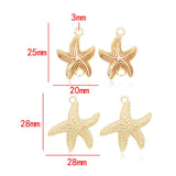 4PCS 20x25MM 28x28MM Starfish Charms Pendants High Diy Jewelry Accessories