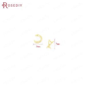 4PCS 24K Brass Zircon Bow-knot Earring Clasps Diy Findings