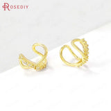 4PCS 24K Brass Zircon Bow-knot Earring Clasps Diy Findings