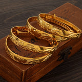 4PCS 24k 65MM Dubai Women Jewerlry Middle East Bangles