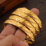 4PCS 24k 65MM Dubai Women Jewerlry Middle East Bangles