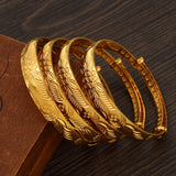4PCS 24k 65MM Dubai Women Jewerlry Middle East Bangles